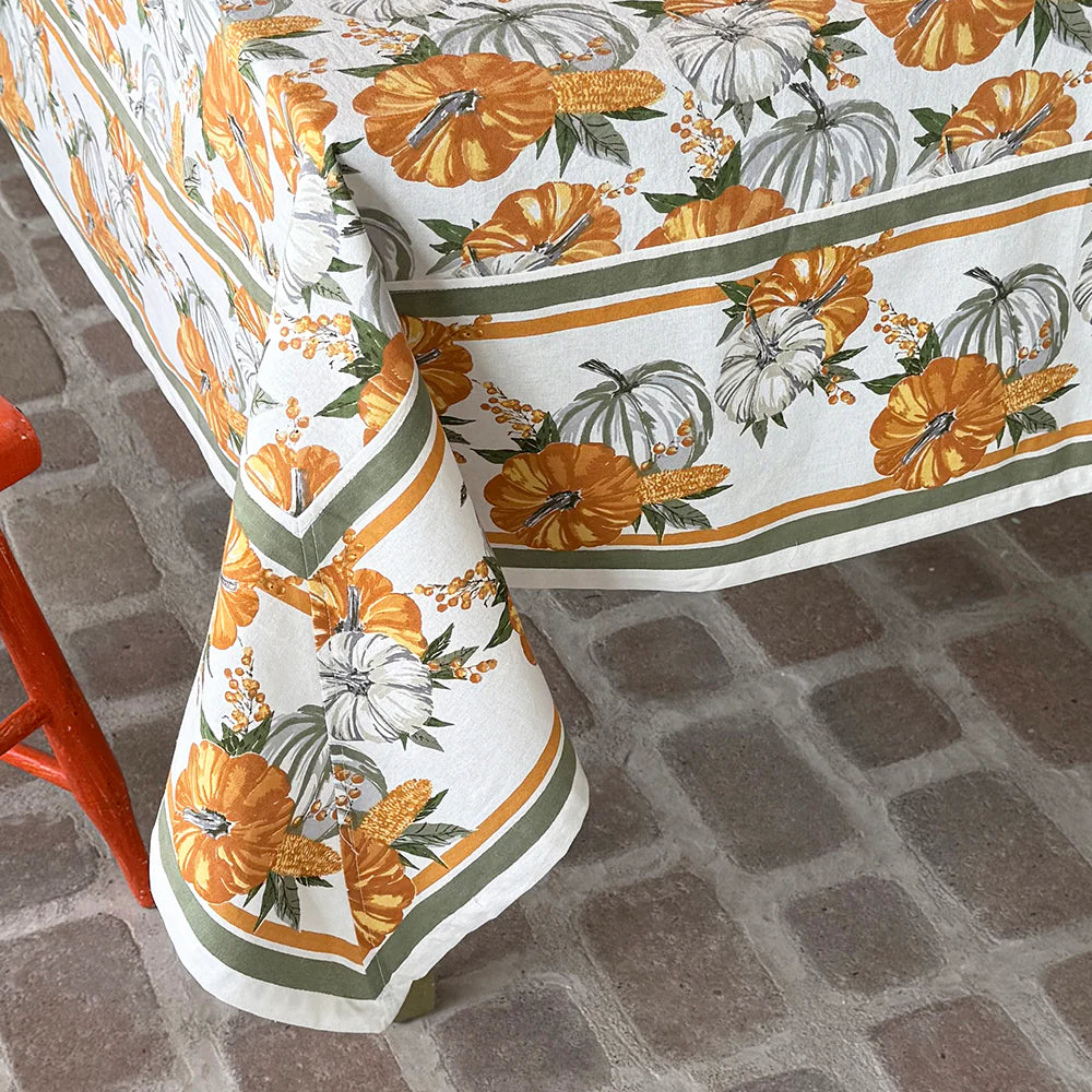 Mahogany Tablecloth  -  Pumpkin Watercolor Collection