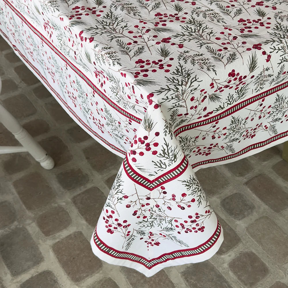 Mahogany Pine and Berry Table Linen Collection