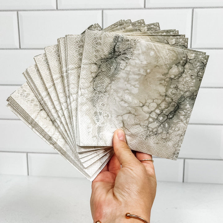 Lynn & Liana Cocktail Napkin Marble