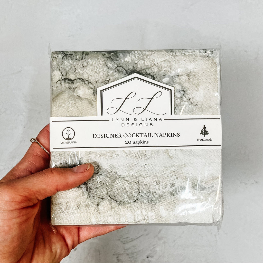 Lynn & Liana Cocktail Napkin Marble