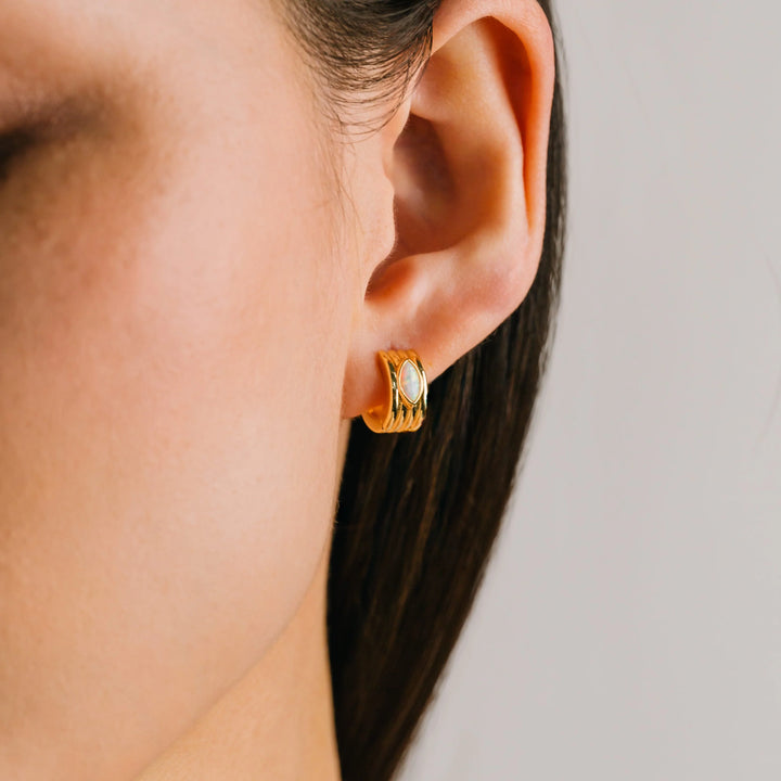Lovers Tempo Marquis Groove Earring Opal