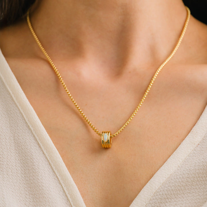 Lover's Tempo Marquise Groove Necklace Opal