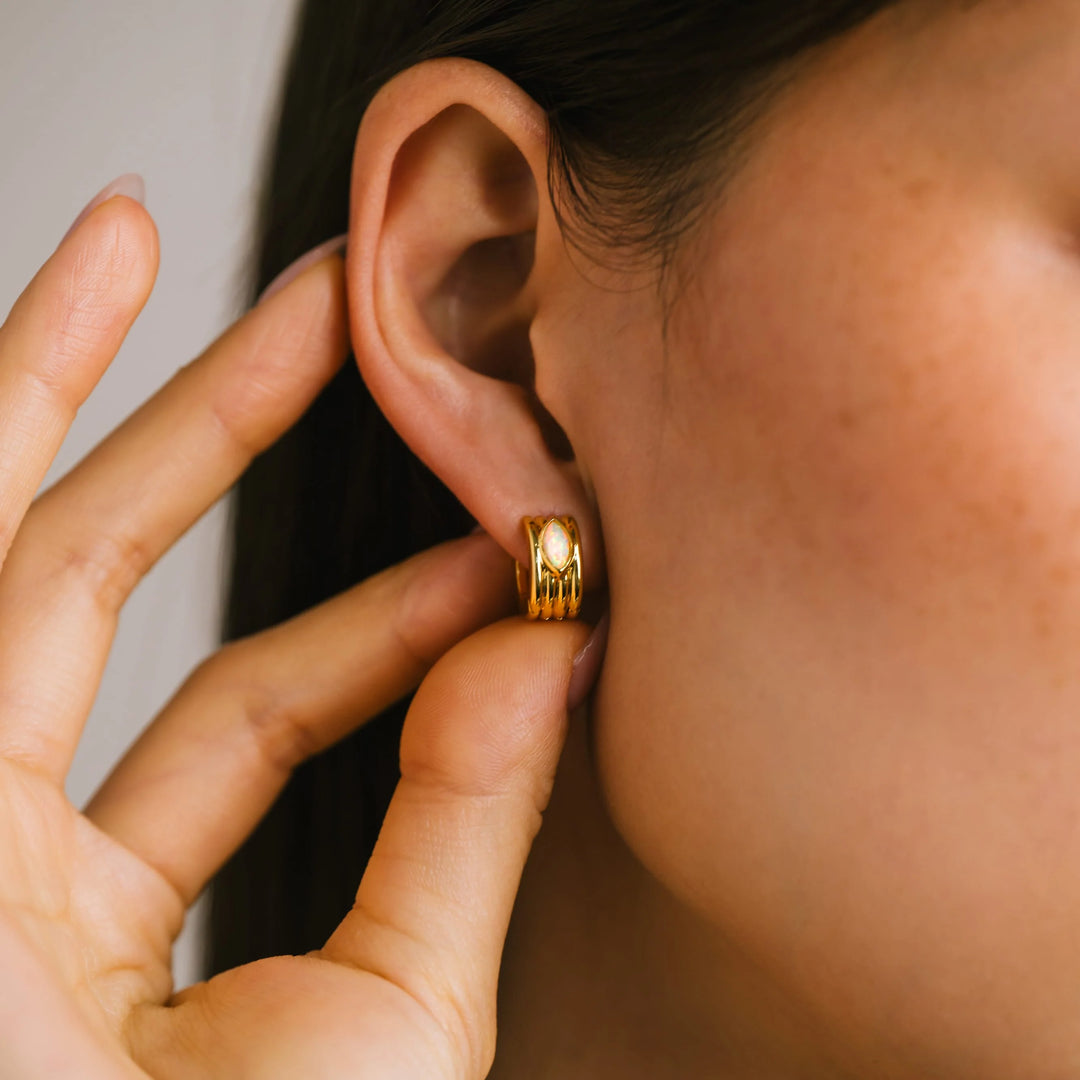 Lovers Tempo Marquis Groove Earring Opal
