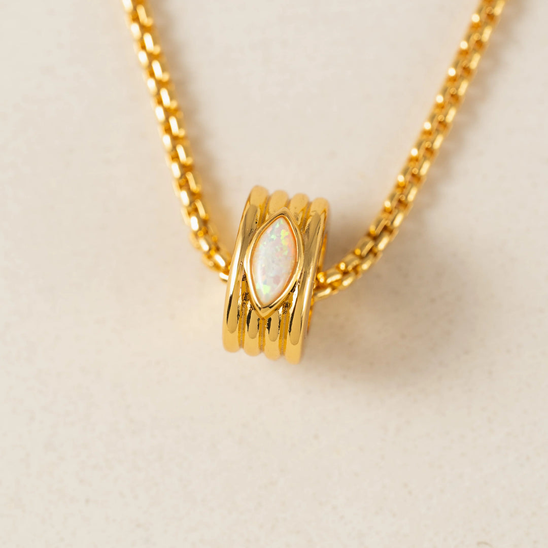 Lover's Tempo Marquise Groove Necklace Opal