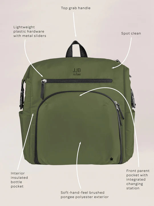 JuJuBe Modern Backpack/Diaper Bag  -  Olive