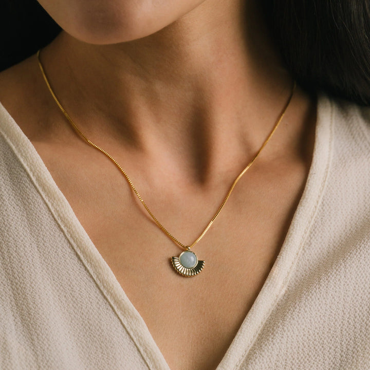 Lovers Tempo Moonpetal Necklace - Sky