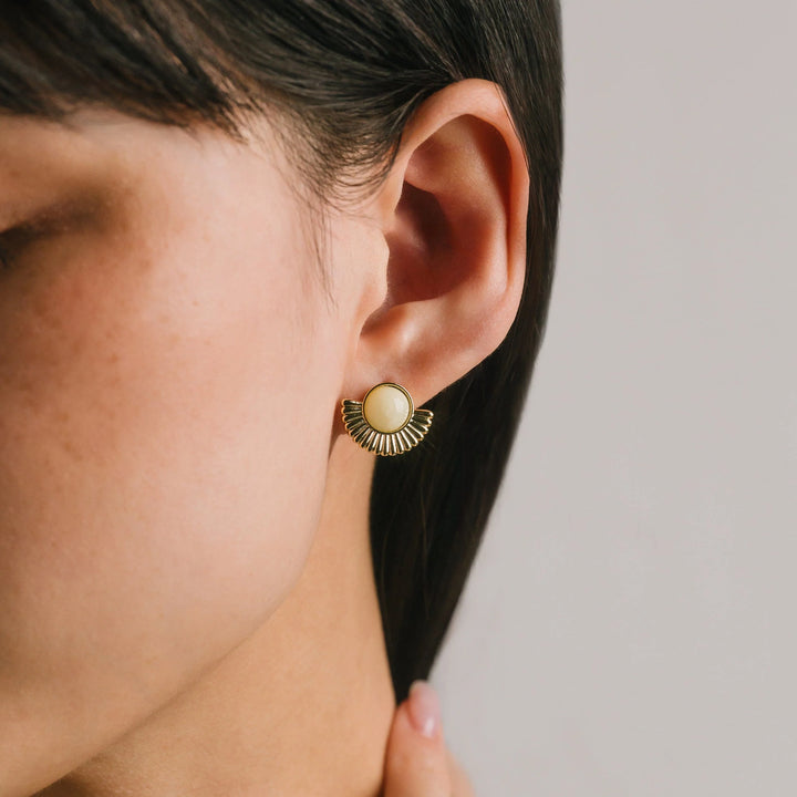 Lover's Tempo Moonpetal Stud - Yellow