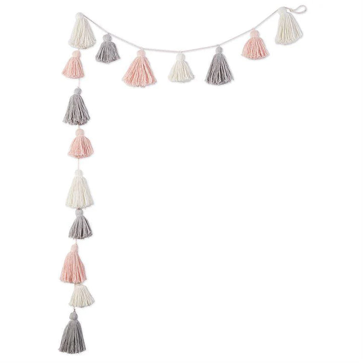 Mud Pie Tassel Garland Pink/Grey/White 12600046T *