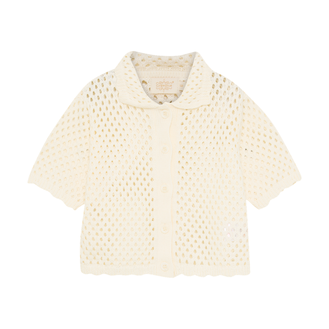 Creamie Short Sleeve Knit Cardigan   823208-1111