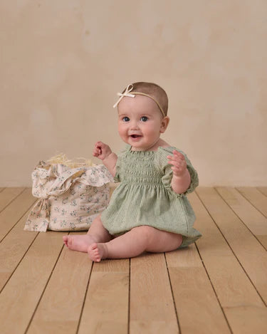 Noralee Baby Girl Hazel Romper    NL108TANA   Eucalyptus