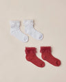 Noralee Baby Girl Ruffle Socks   NLA028ESSL   Ruby & Silver Shimmer
