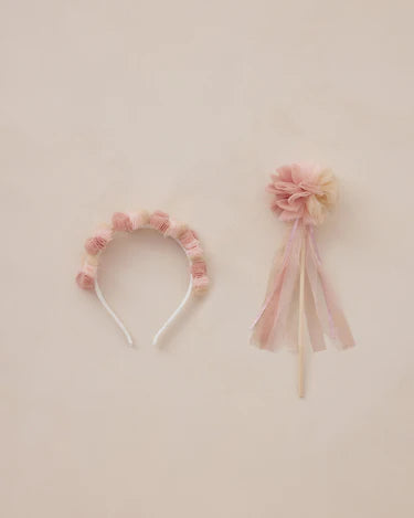 Noralee Pom Pom Crown And Matching Wand   NLA059DDOT   Pink Ombre