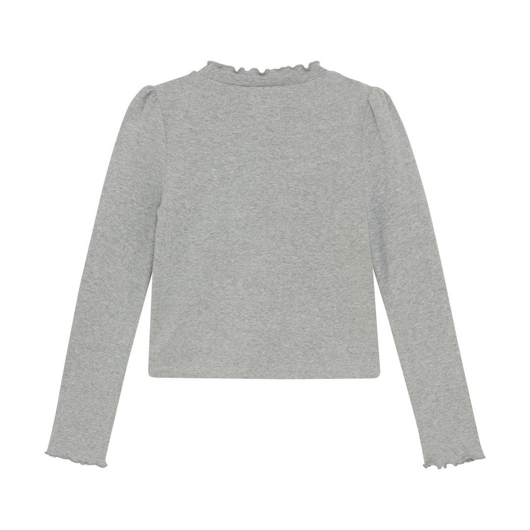 Creamie Girls Long Sleeve Ribbed Tee  823003-1231  Grey