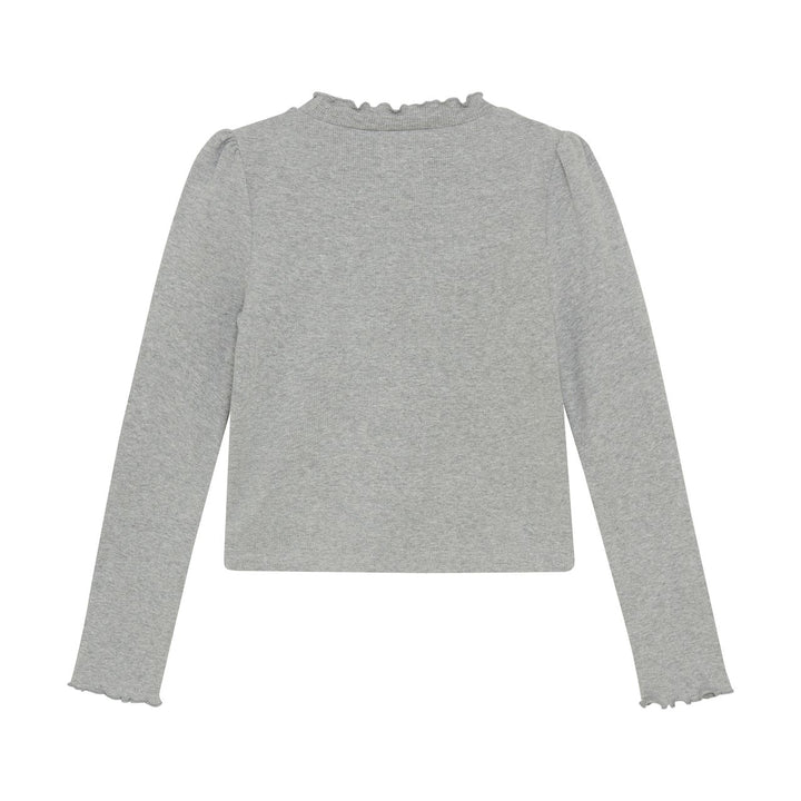 Creamie Girls Long Sleeve Ribbed Tee  823003-1231  Grey