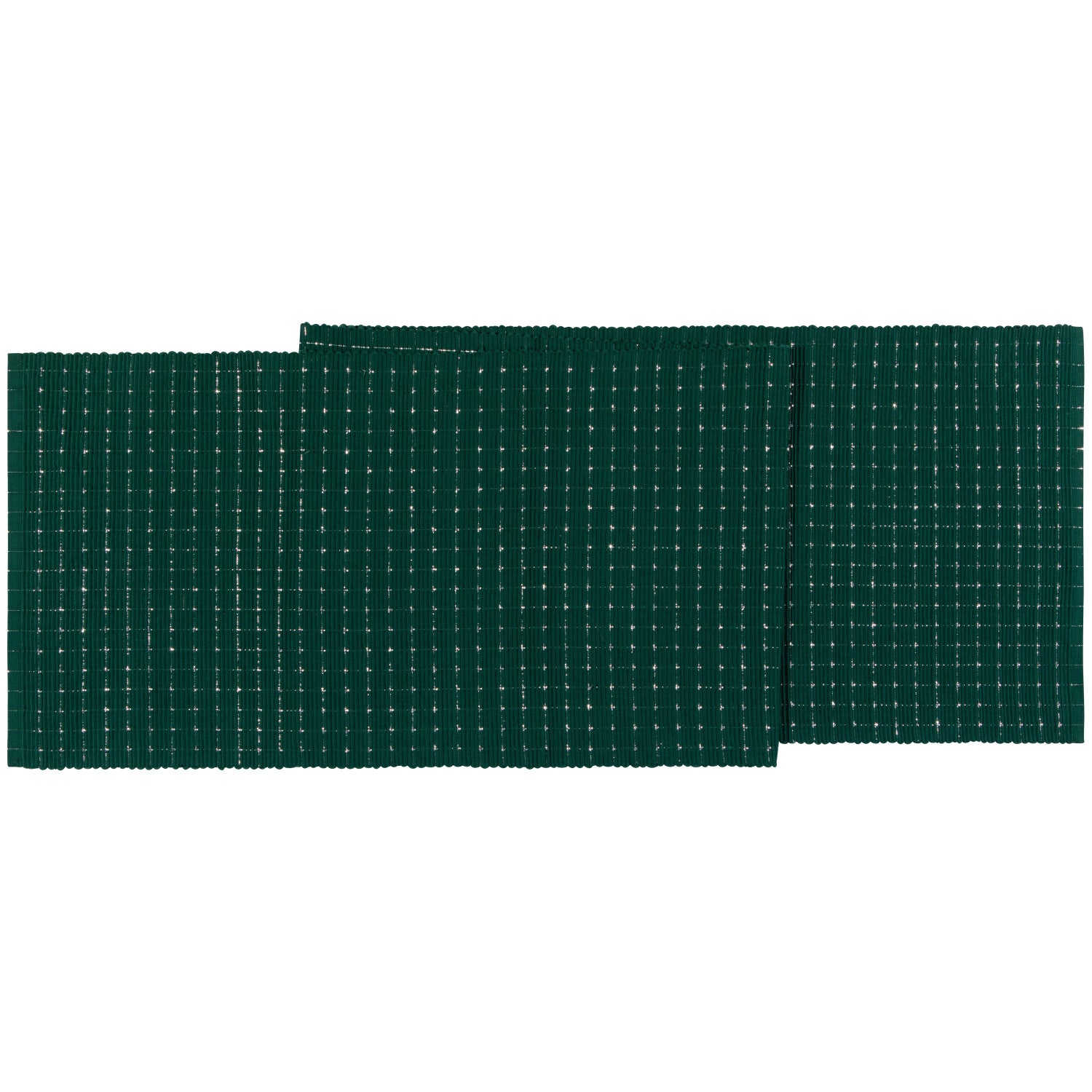 Danica Ribbed Spruce Silver Table Runner