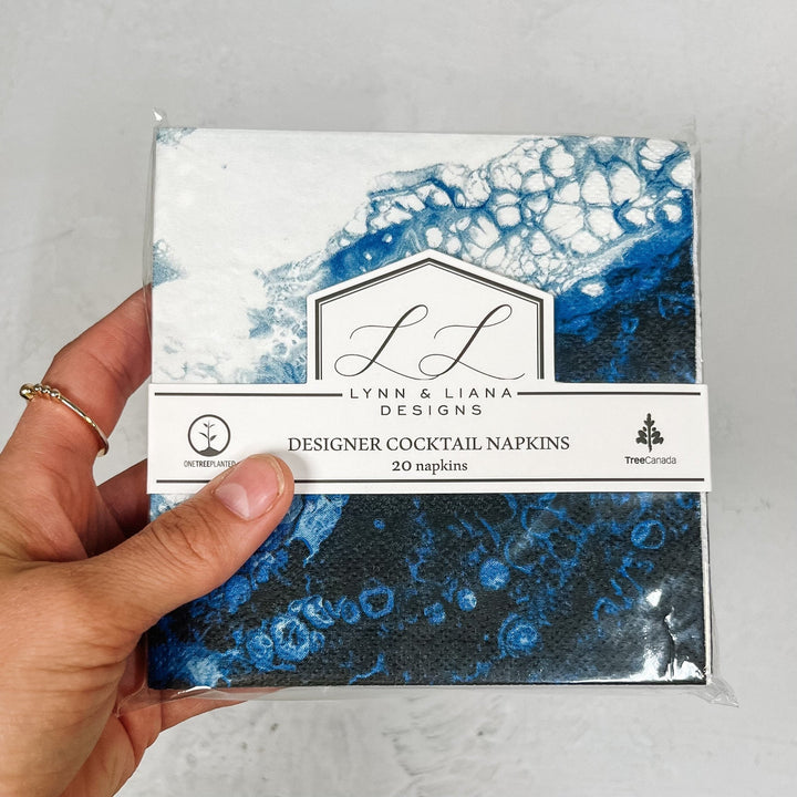 Lynn & Liana Cocktail Napkin Navy