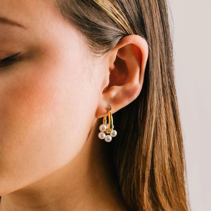 Lovers Tempo Neptune Pearl Cluster Hoop Earrings*