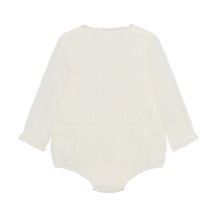 Enfant Baby Girl Lace Trimmed Romper   210430-1730