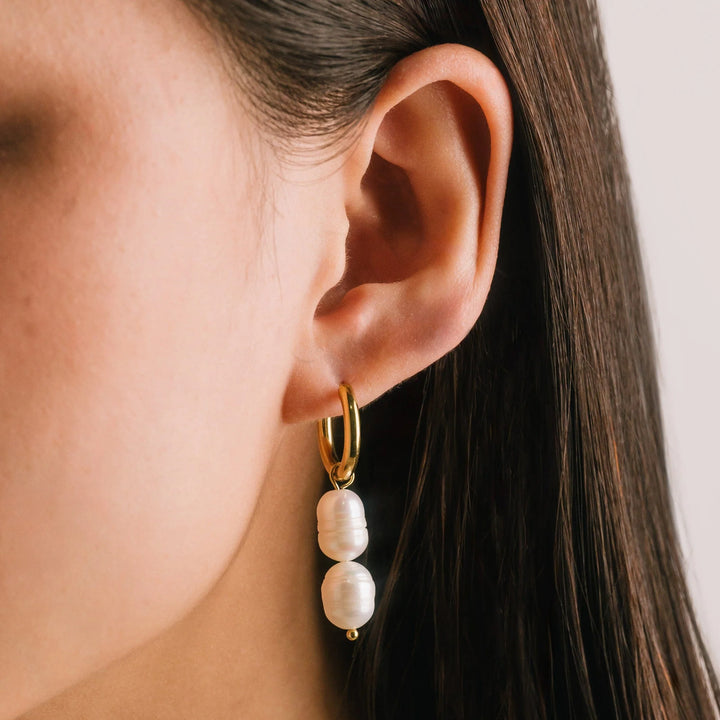 Lover's Tempo Oceane Double Pearl Hoop Earring*
