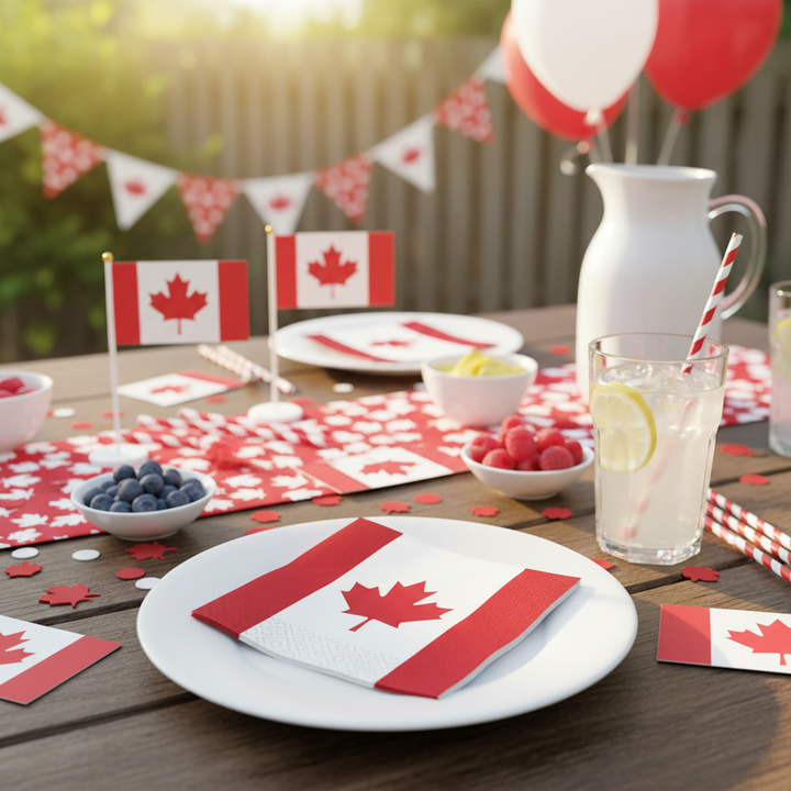 Twilight Luncheon Napkin  -  Canada Flag