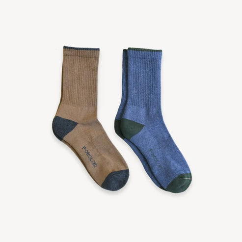 Pokoloko Heel Toe Socks Set/2 Naval Walnut