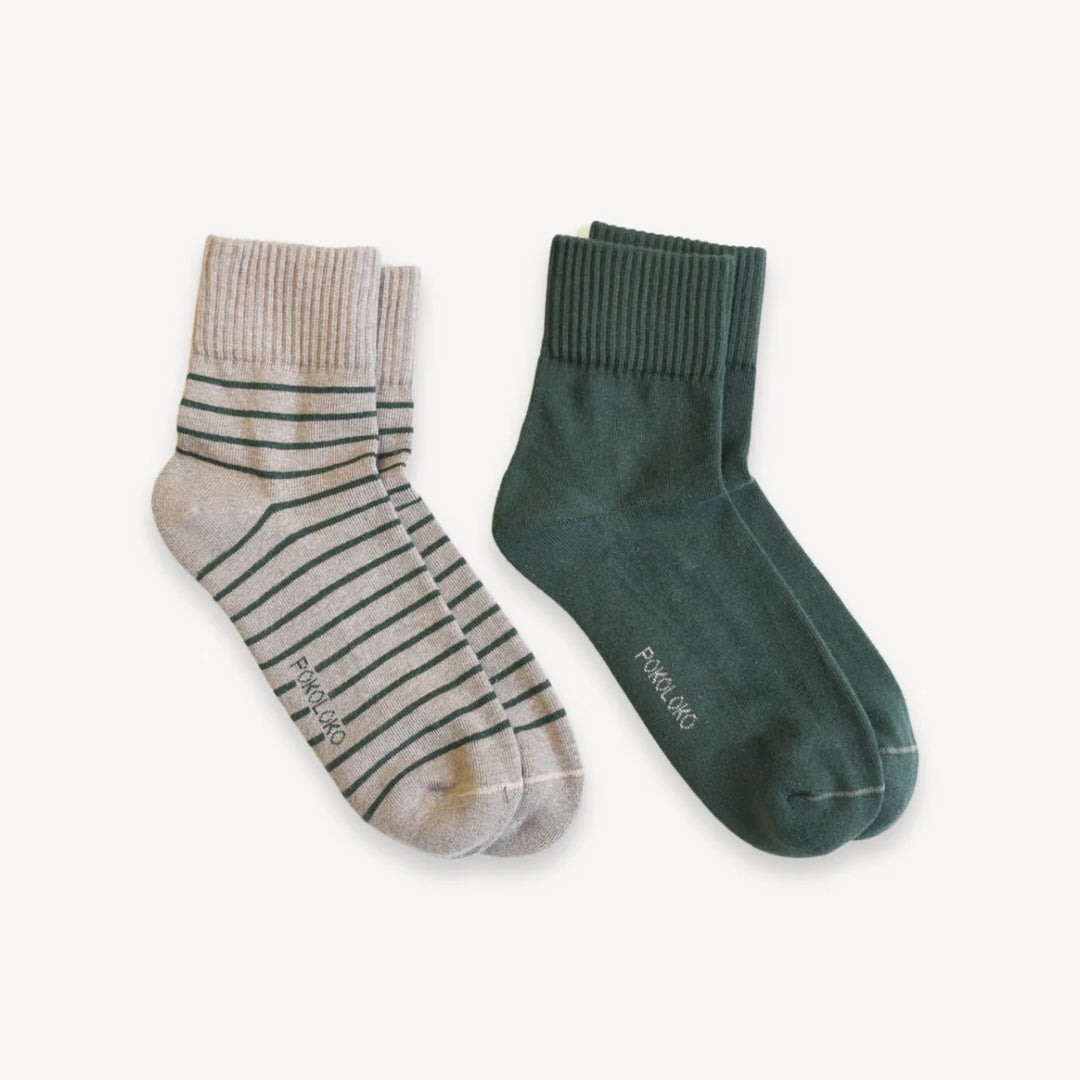Pokoloko Striped/Solid Socks Set/2