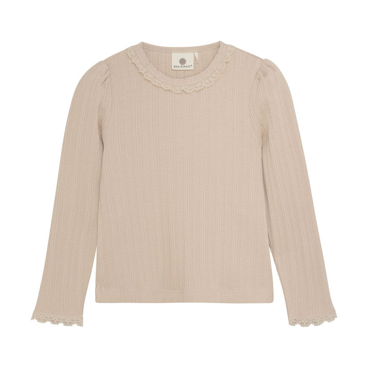 Enfant Girls Long Sleeve Pointelle Tee   220565-2444 **