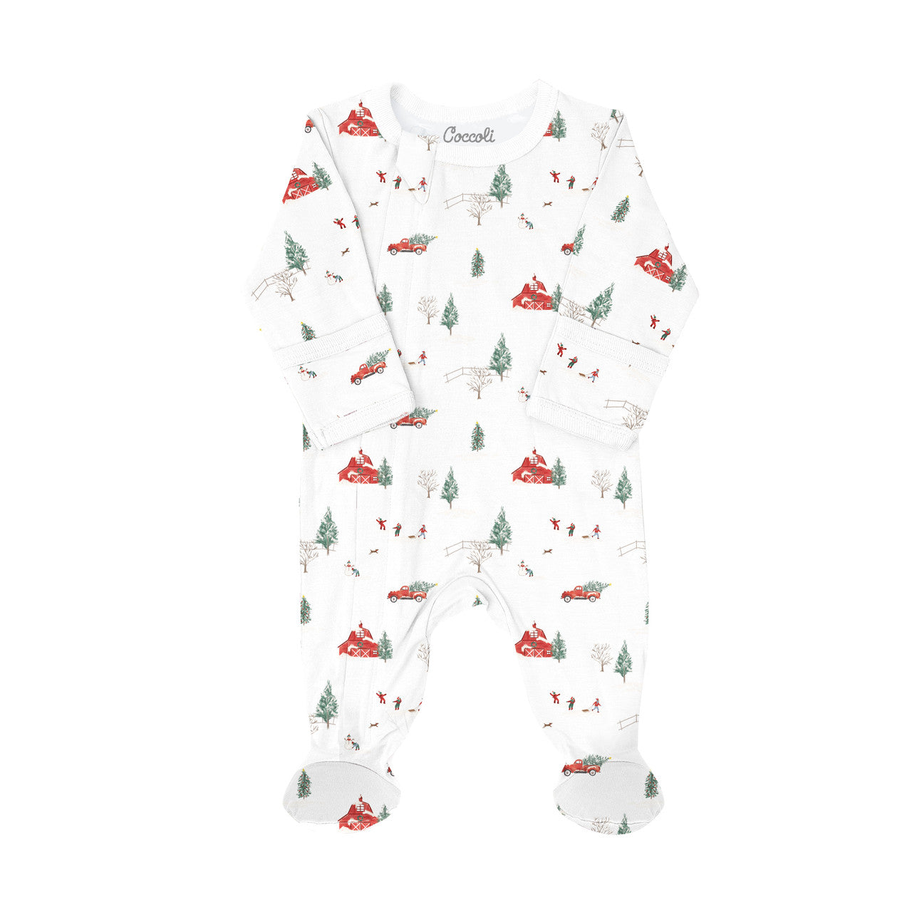 Coccoli Baby Footie   PZM5914-209   Winter Red Barn