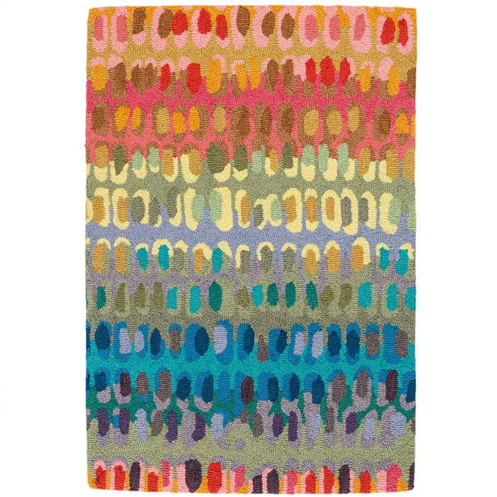 Paint Chip Multi Micro Hooked Wool Rug