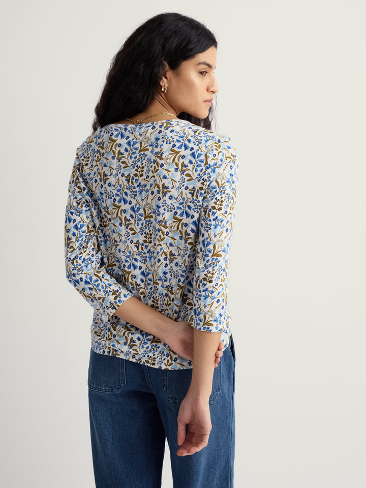 Seasalt Penhollow Top  -  Woodland Floral Chalk