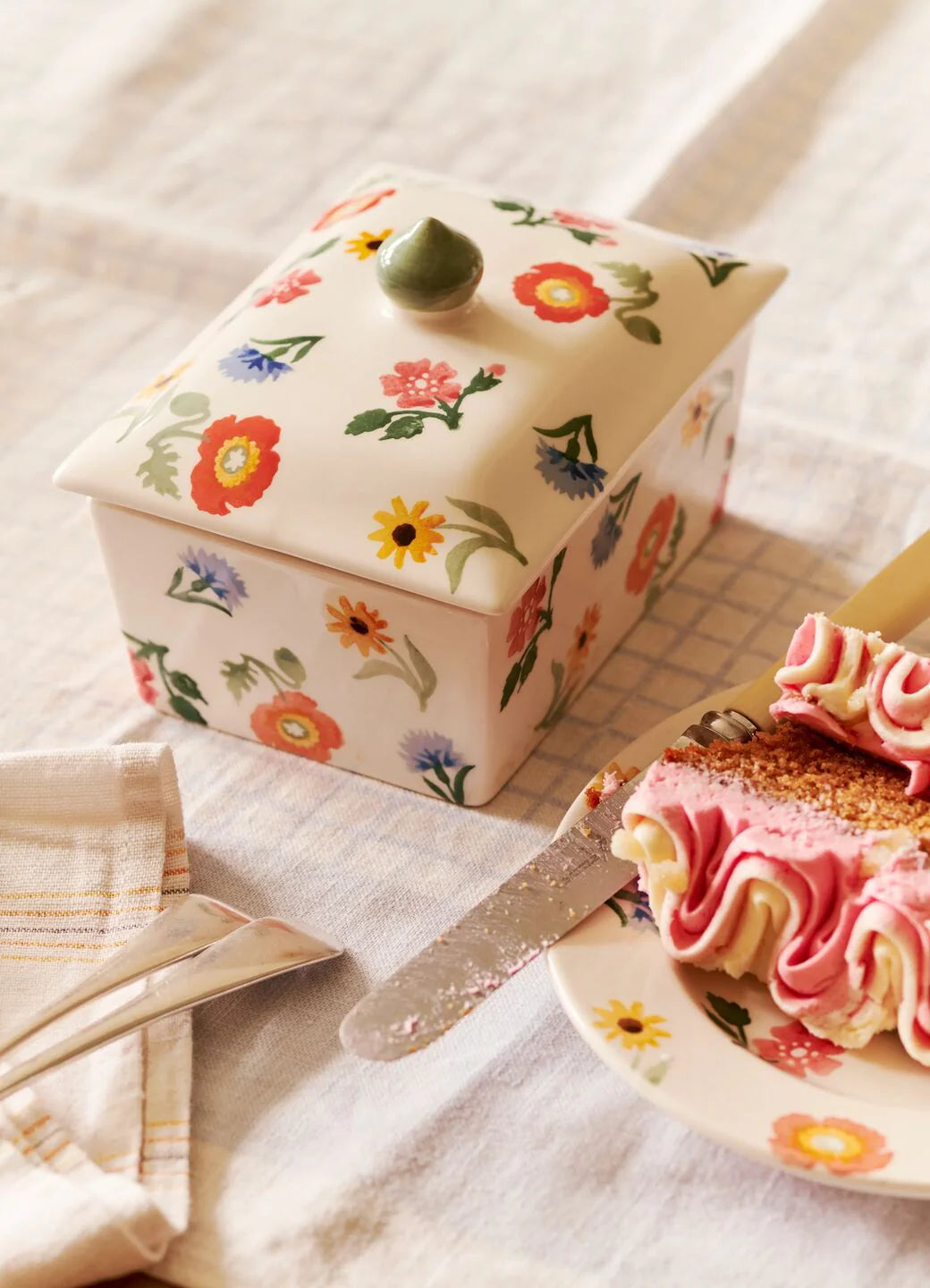 Emma Bridgewater Poppies & Pinks Small Butter Dish