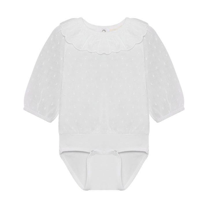 Minymo Baby Girl Bodysuit With Lace Collar   114382-1450