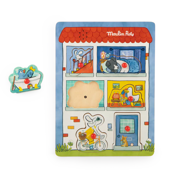 Moulin Roty Wooden Sound Puzzle  Puce & Pilou   684086