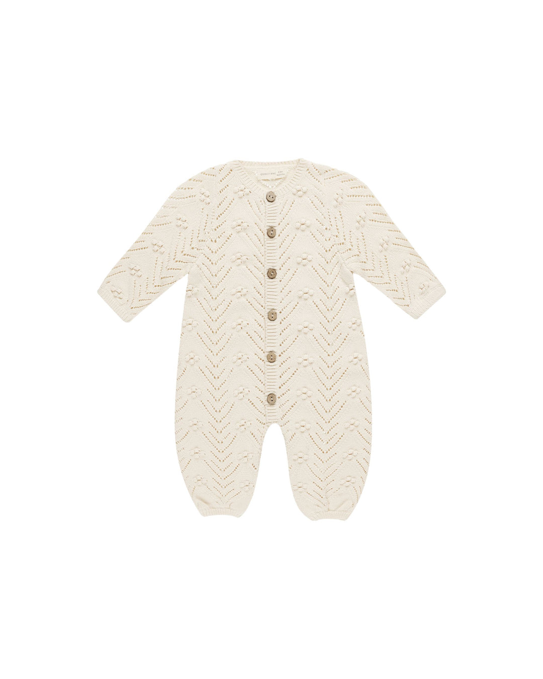 Quincy Mae Baby Girl Long Sleeve Bobble Romper  QM502RONW  Natural *