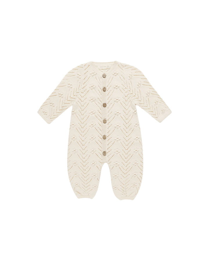 Quincy Mae Baby Girl Long Sleeve Bobble Romper  QM502RONW  Natural *