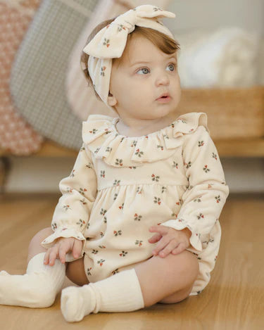 Quincy Mae Velour Bow Headband   QMA090ARTX   Holly Berry