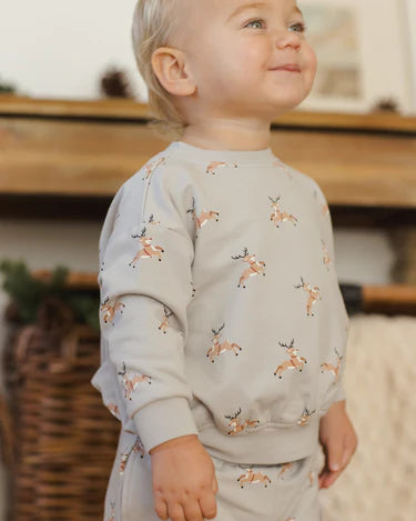 Quincy Mae Relaxed Fleece Sweatshirt   QM454KCAJ   Reindeer