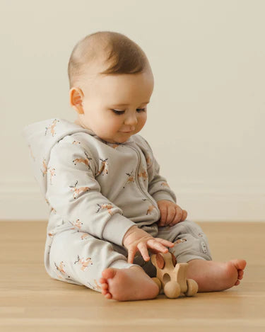Quincy Mae Baby Hooded Jumpsuit   QM586KCAJ   Reindeer
