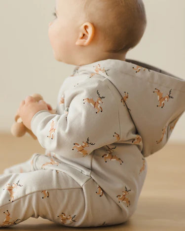 Quincy Mae Baby Hooded Jumpsuit   QM586KCAJ   Reindeer