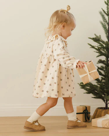 Quincy Mae Baby Girl Velour Dress   QM458ARTX    Holly Berry