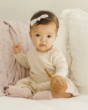 Quincy Mae Long Sleeve Waffle Bodysuit   QM546YUEH   Natural