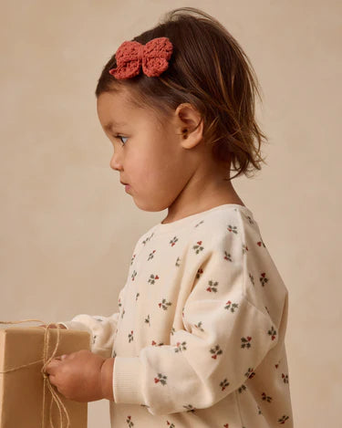 Quincy Mae Baby Girl Velour Relaxed Sweatshirt   QM094ARTX   Holly Berry