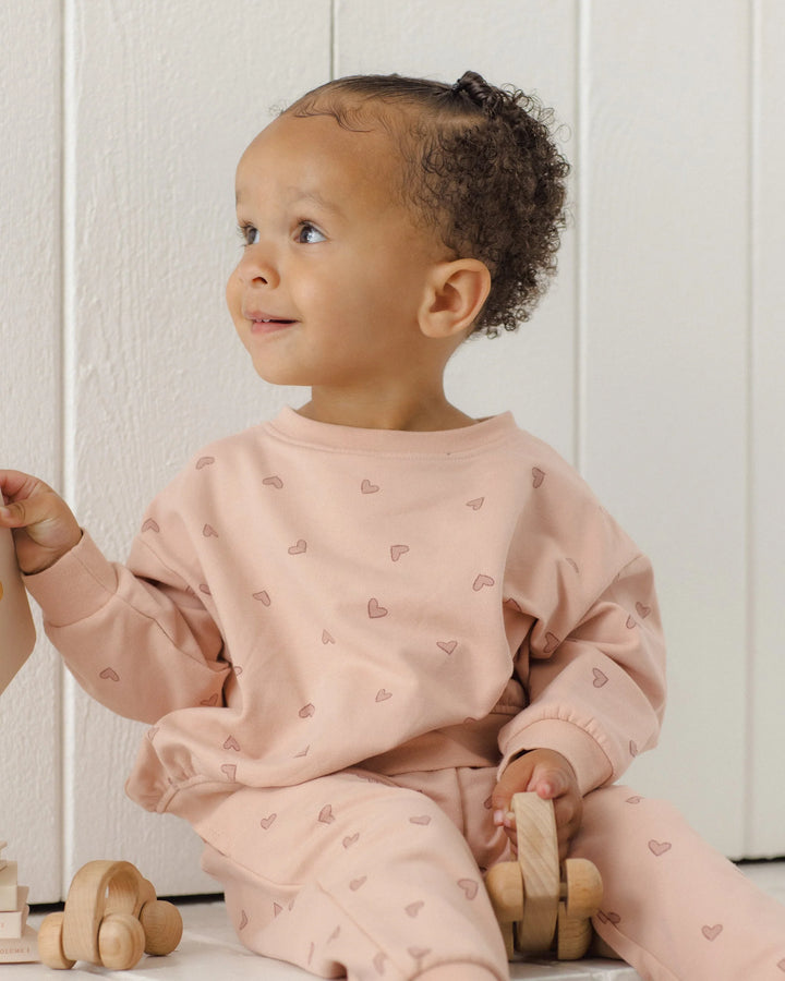Quincy Mae Baby Girl Relaxed Sweatshirt   QM454KNIP   Hearts