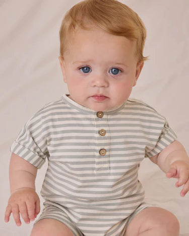 Quincy Mae Short Sleeve One-Piece   QM103BERL   Sage Stripe