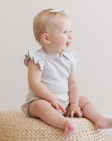 Quincy Mae Baby Girl Flutter Sleeve Bodysuit   QM537WLKR   Sky