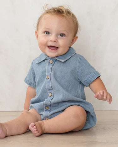 Quincy Mae Matteo Romper   QM629LINS    Chambray