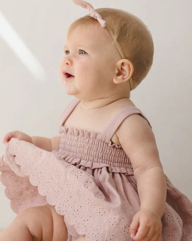 Quincy Mae Mae Smocked Top & Bloomer Set   QM326BOON   Mauve