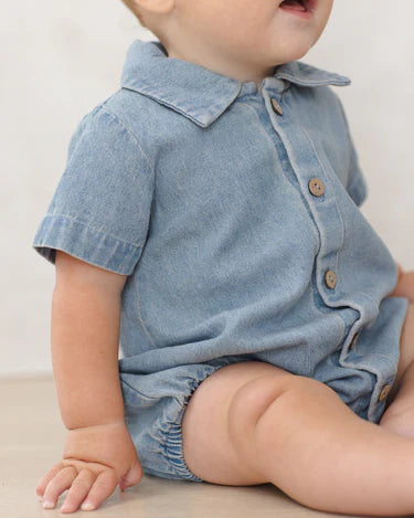 Quincy Mae Matteo Romper   QM629LINS    Chambray