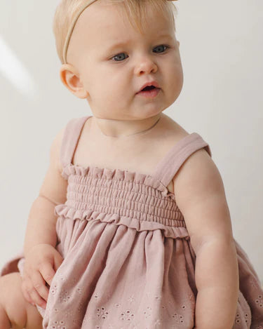 Quincy Mae Mae Smocked Top & Bloomer Set   QM326BOON   Mauve