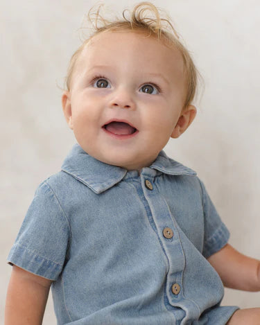 Quincy Mae Matteo Romper   QM629LINS    Chambray